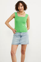 Kalın Askılı Basic Triko Atlet - Fıstık Yeşili (5) Sementa