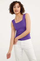 Kalın Askılı Basic Triko Atlet - Mor (2) Sementa
