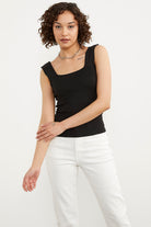 Kalın Askılı Basic Triko Atlet - Siyah (2) Sementa