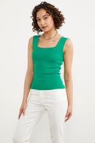 Kalın Askılı Basic Triko Atlet - Yeşil (1) Sementa