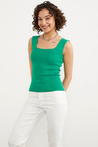 Kalın Askılı Basic Triko Atlet - Yeşil (4) Sementa