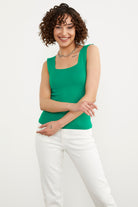 Kalın Askılı Basic Triko Atlet - Yeşil (6) Sementa