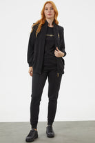 Kapitone Detaylı Yelekli Üçlü Eşofman Takım - Siyah (3) Sementa