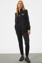 Kapitone Detaylı Yelekli Üçlü Eşofman Takım - Siyah (6) Sementa