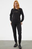 Kapitone Detaylı Yelekli Üçlü Eşofman Takım - Siyah (7) Sementa