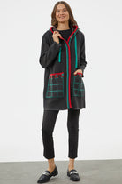 Kapüşonlu Büyük Cepli Triko Ceket - Antrasit (4) Sementa