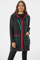 Kapüşonlu Büyük Cepli Triko Ceket - Antrasit (1) Sementa