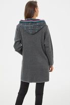 Kapüşonlu Büyük Cepli Triko Ceket - Gri (6) Sementa