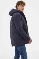 Kapüşonlu Kol Detaylı Şişme Mont - Lacivert (5) Sementa