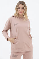 Kapüşonlu Oversize Sweat - Bej (1) Sementa