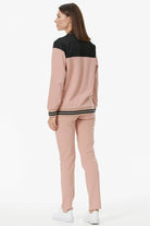 Metal Fermuarlı Blok Renk Eşofman Takım - Pudra (6) Sementa