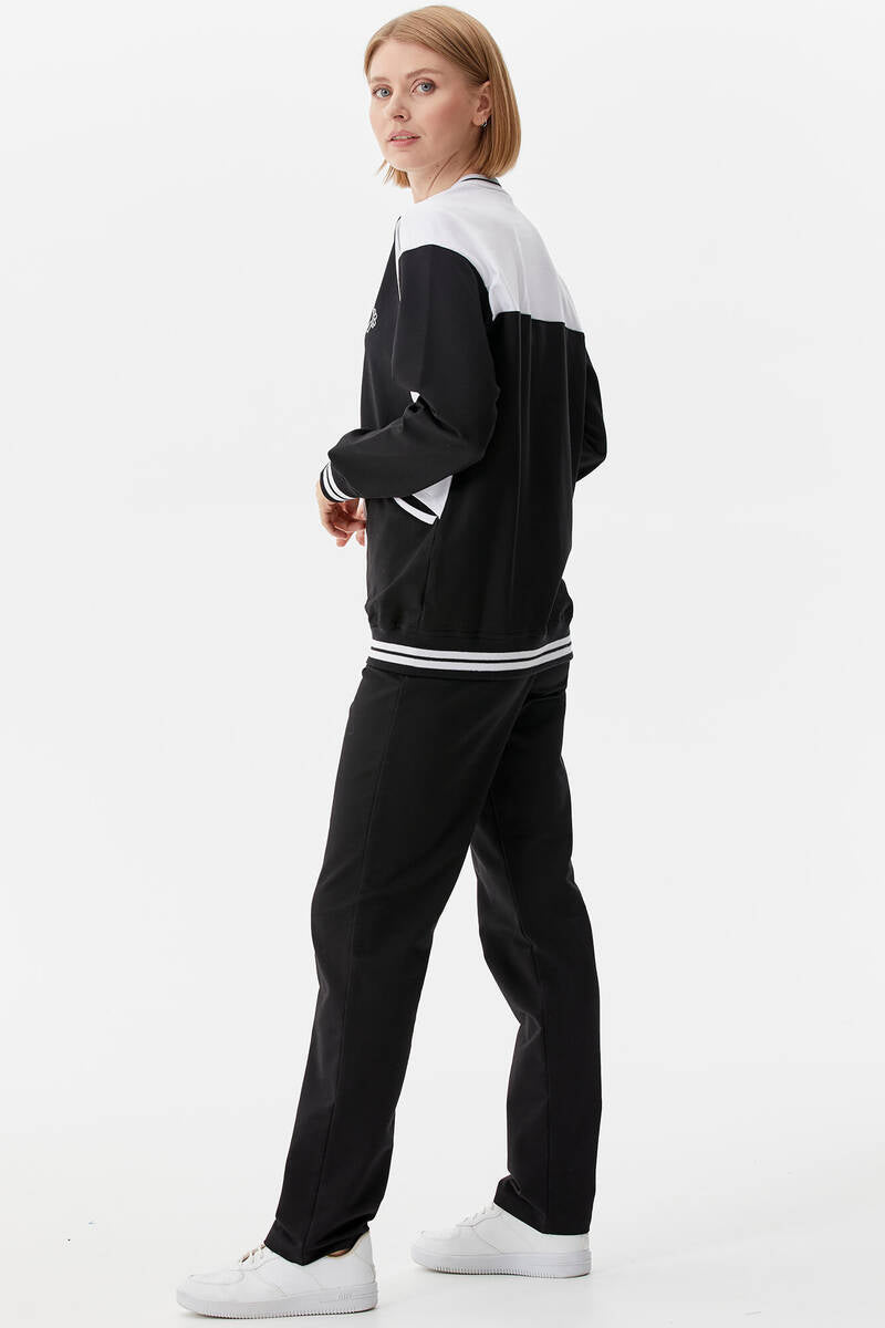 Metal Fermuarlı Blok Renk Eşofman Takım - Siyah (5) Sementa