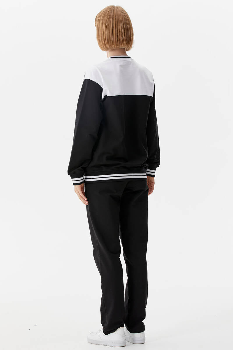 Metal Fermuarlı Blok Renk Eşofman Takım - Siyah (6) Sementa