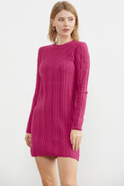 Motif Detaylı Mini Triko Elbise - Mercan (2) Sementa