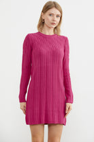 Motif Detaylı Mini Triko Elbise - Mercan (4) Sementa