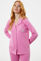 Önden Düğmeli Gömlek Pijama Takım - Pembe (5) Sementa