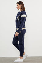 Örme Detaylı Paçası Piliseli Eşofman Takım - Lacivert (7) Sementa