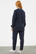 Örme Yaka Fermuarlı Tunik Eşofman Takım - Lacivert (7) Sementa