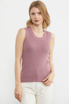 Petek Motifli Triko Süveter - Gül (3) Sementa