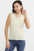 Petek Motifli Triko Süveter - Kemik (3) Sementa