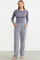 Polar Desenli Kışlık Tek Alt - Füme - Sementa