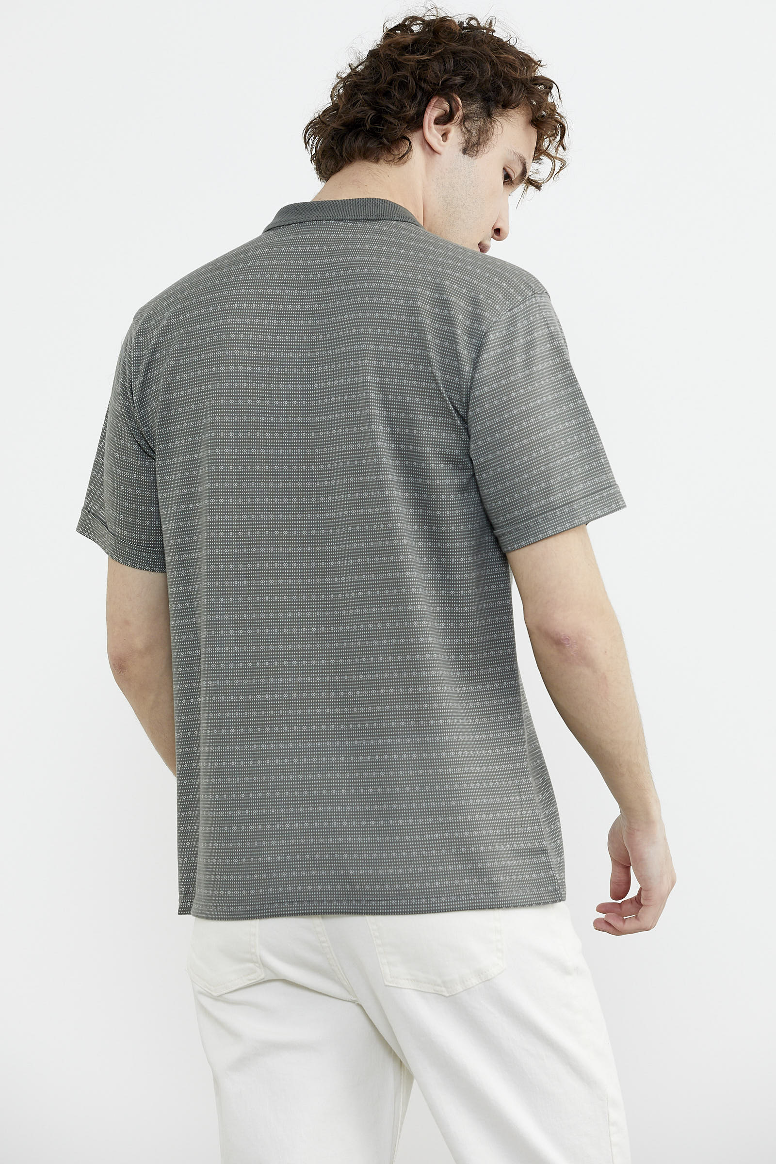 Polo Yaka Cepli Regular Fit Tişört - Haki (4) Sementa