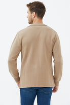 Polo Yaka Düğmeli Triko Ceket - Kamel (4) Sementa