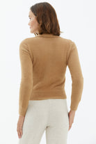 Polo Yaka Patlı Düğmeli Triko Kazak - Kamel (3) Sementa