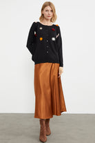 Ponpon Detaylı Basic Triko Hırka - Siyah (3) Sementa