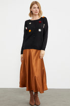 Ponpon Detaylı Basic Triko Hırka - Siyah (5) Sementa