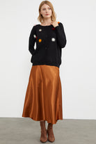 Ponpon Detaylı Basic Triko Hırka - Siyah (4) Sementa