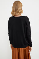 Ponpon Detaylı Basic Triko Hırka - Siyah (6) Sementa