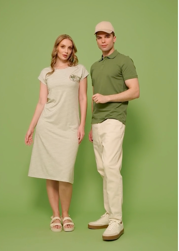 Embroidered Detailed Marine Combed Cotton Dress - Green SEMENTA Embroidered Detailed Marine Combed Cotton Dress - Green SEMENTA
