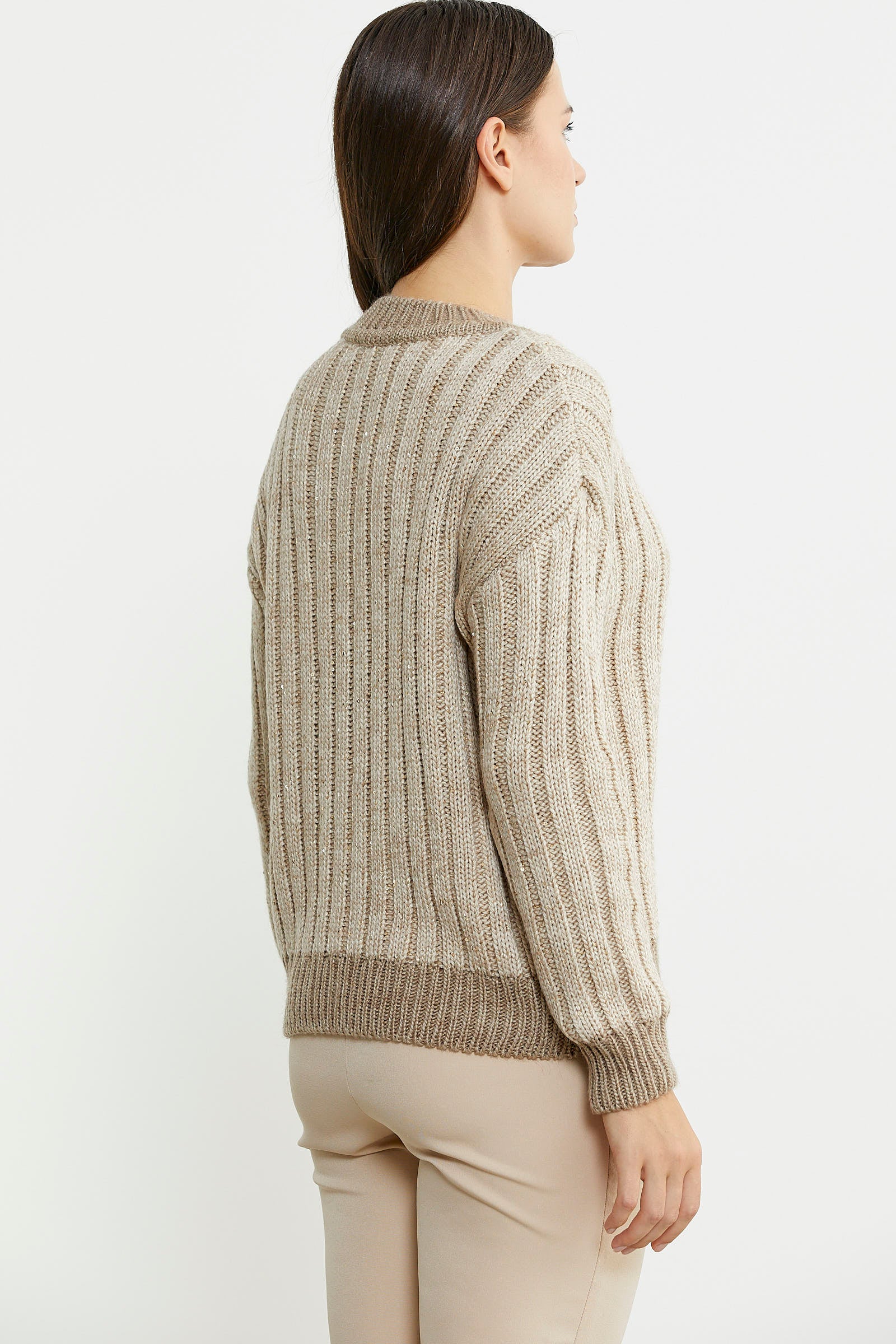 Sequin Detailed Wool Knitted Cardigan - Beige – Sementa.com Sequin Detailed Wool Knitted Cardigan - Beige – Sementa.com
