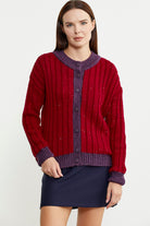 Pul Payet Detaylı Yünlü Triko Hırka - Kırmızı - Sementa