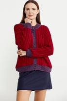 Pul Payet Detaylı Yünlü Triko Hırka - Kırmızı - Sementa