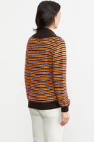Pul Payet Detaylı Triko Hırka - Oranj - Kahve (6) Sementa