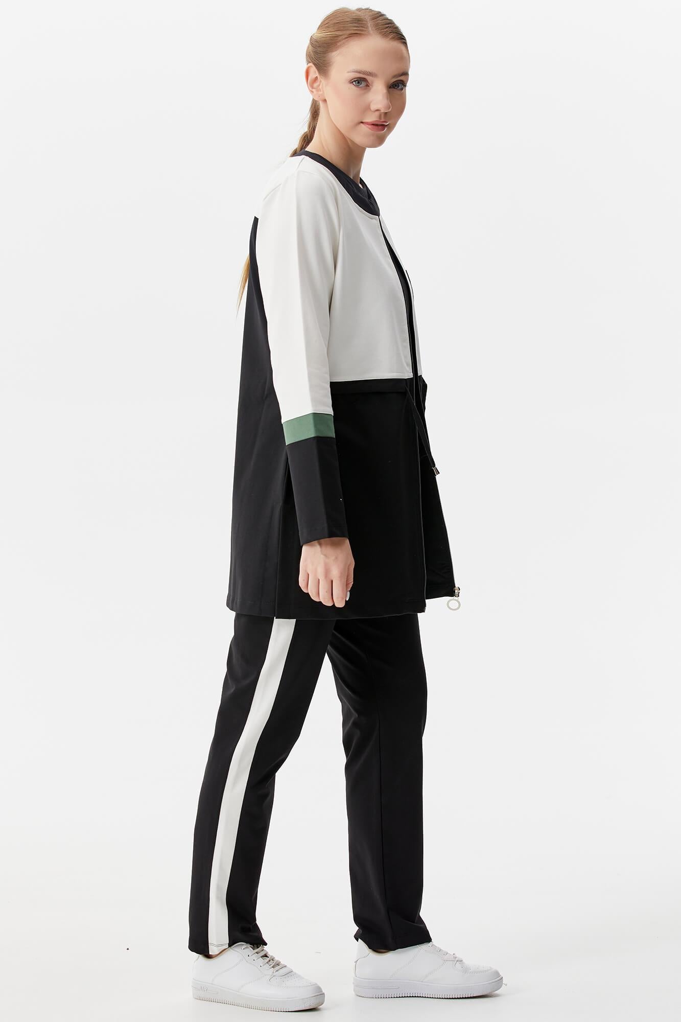 Rahat Kalıp Üçlü Tunik Eşofman Takım - Siyah (6) Sementa