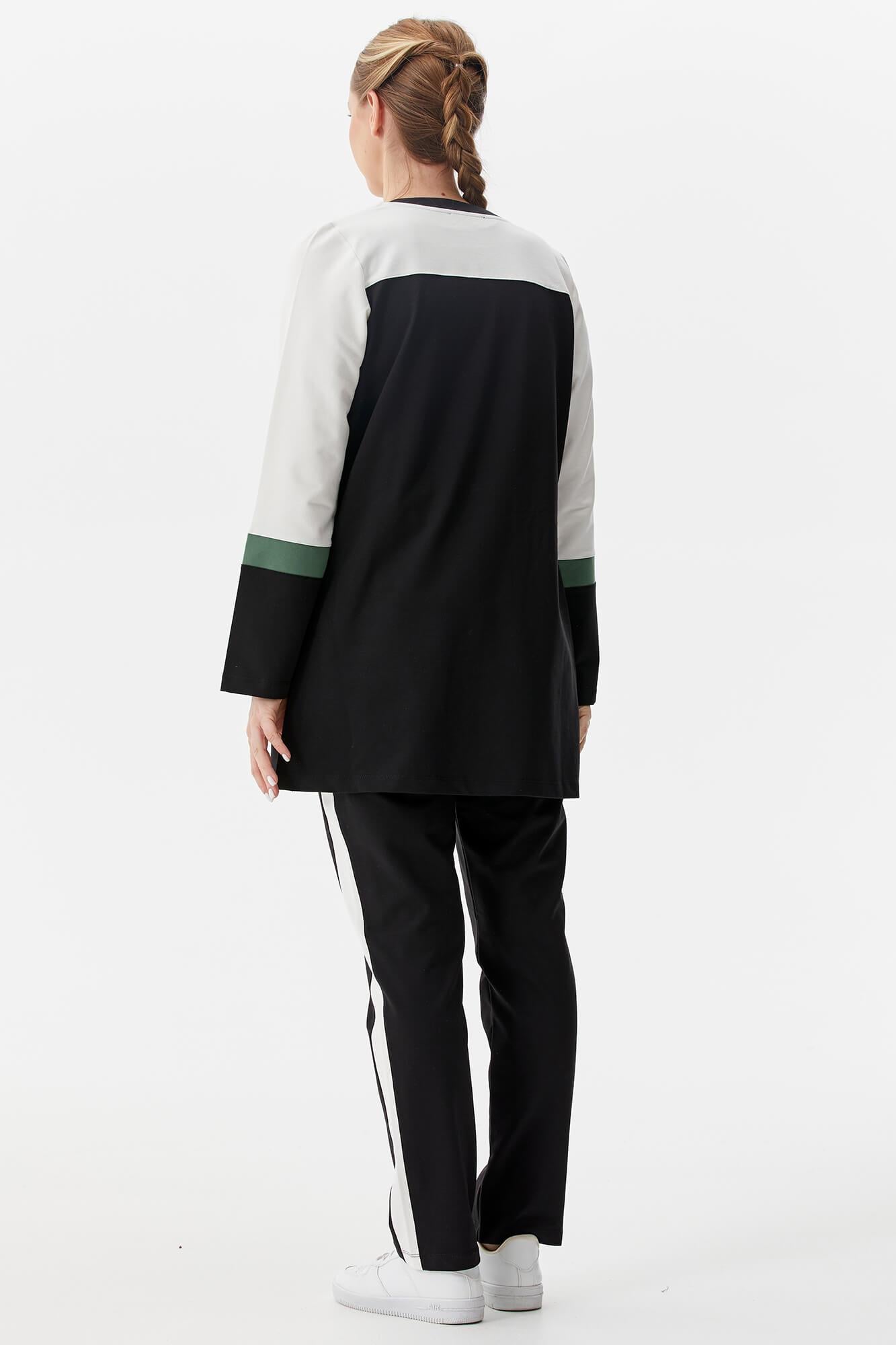 Rahat Kalıp Üçlü Tunik Eşofman Takım - Siyah (7) Sementa