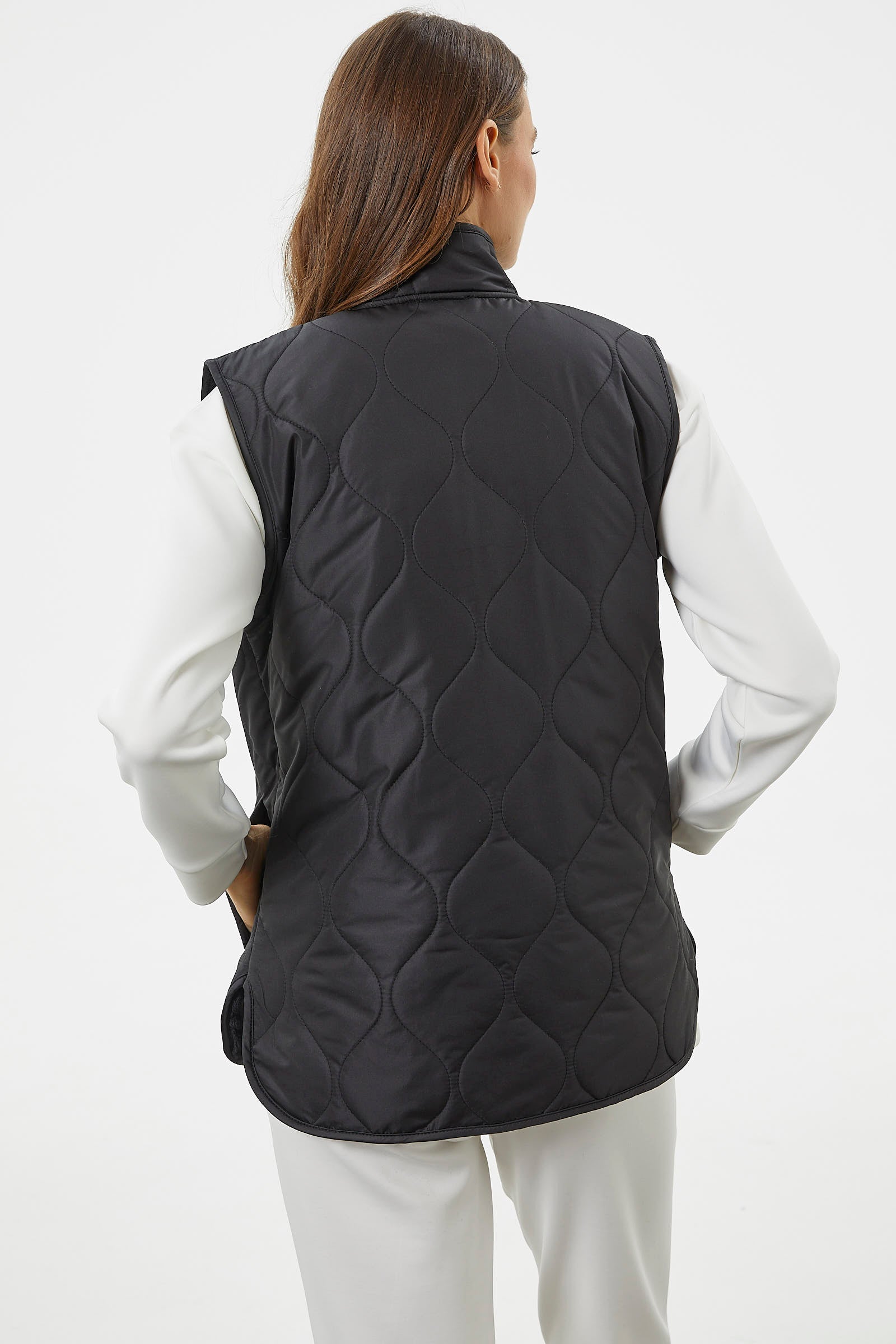 Regular Fit Kapitone Çıt Çıtlı Yelek - Siyah (6) Sementa