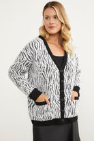 Renk Kombinli Yumoş Triko Hırka - Siyah (6) Sementa