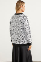 Renk Kombinli Yumoş Triko Hırka - Siyah (8) Sementa