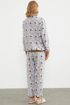 Renkli Puantiyeli Polar Eşofman Takım - Gri (5) Sementa