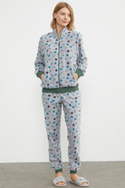 Renkli Puantiyeli Polar Eşofman Takım - Yeşil (3) Sementa