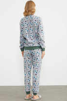 Renkli Puantiyeli Polar Eşofman Takım - Yeşil (6) Sementa