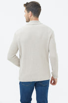 Şal Yaka Düğmeli Triko Hırka - Açık Bej (5) Sementa