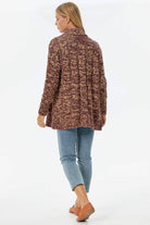 Şal Yaka Saç Örgülü Kırçıllı Triko Hırka - Kamel (5) Sementa