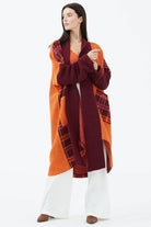 Şal Yaka Uzun Triko Hırka - Bordo (3) Sementa