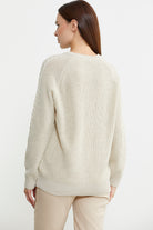 Salaş Motifli Yünlü Triko Kazak - Taş - Sementa