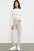 Scuba Kumaş Cepli Eşofman Altı - Koyu Bej (2) Sementa